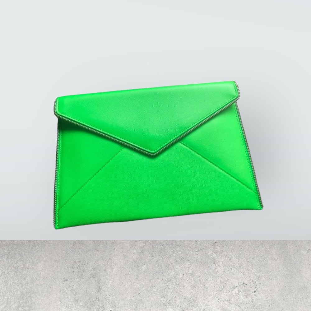 Rebecca Minkoff Neon Green Envelope Clutch
